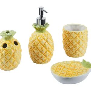 Conjunto de accesorios de baño de cerámica amarillo/verde MAICAO