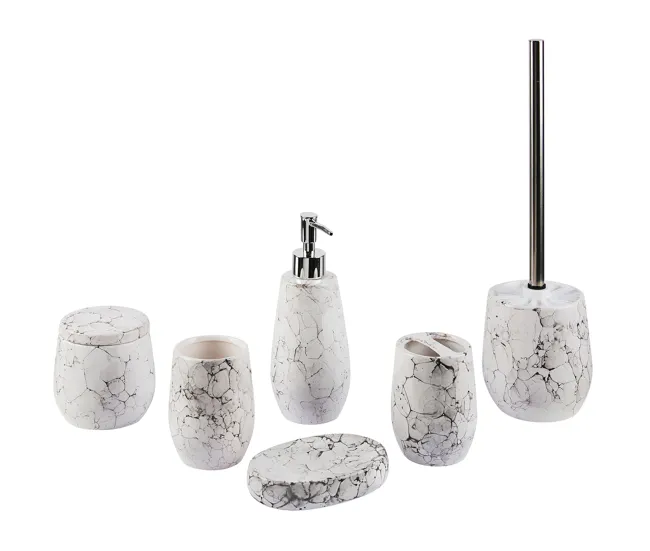 Conjunto de accesorios de baño de cerámica blanco crema/negro CALLELA