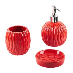 Conjunto de accesorios de baño de cerámica roja BELEM