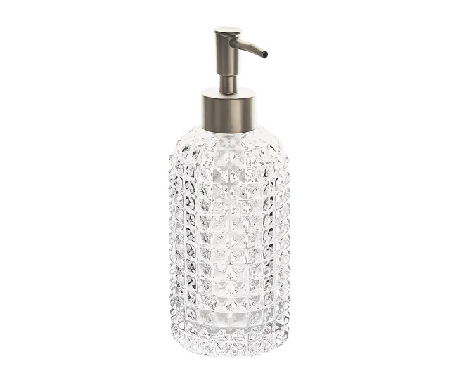 Conjunto de 4 accesorios de baño de vidrio transparente/plateado TAPIA