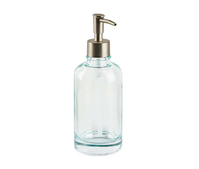 Conjunto de 5 accesorios de baño de vidrio verde menta/plateado AMARGA