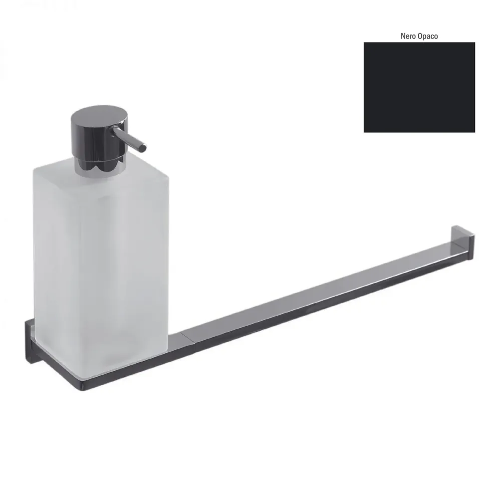 Dispensador de jabón y porta toalla para bidé negro mate Look de Colombo Design