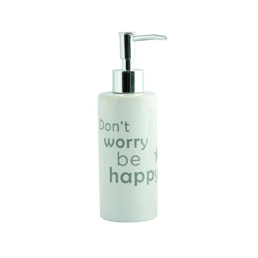 Dispensador Porta Jabón en cerámica de color blanco colección MAISON