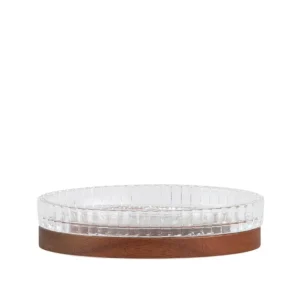 JABONERA BAÑO CRISTAL MADERA 14X3CM