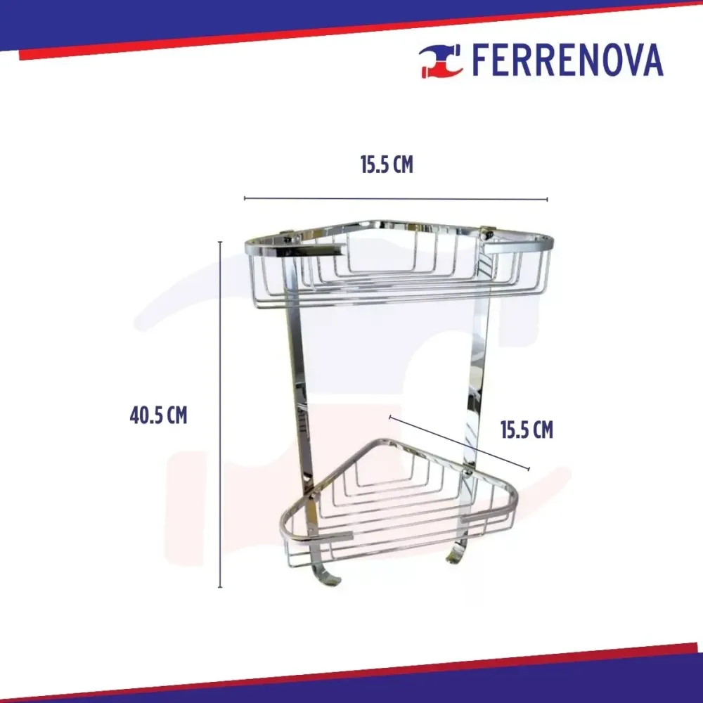 Jabonera doble esquina de empotrar rugo je-300