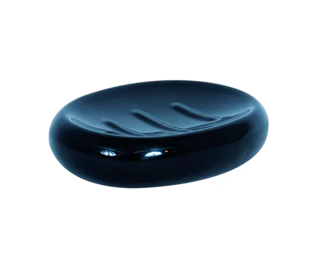Jabonera Msv "Java" De Gres En Color Negro 13 X 10 X 3 Cm