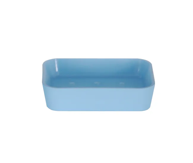 Jabonera Msv De Poliester/Caucho En Color Azul 11,8 X 8,8 Z 2,7 Cm