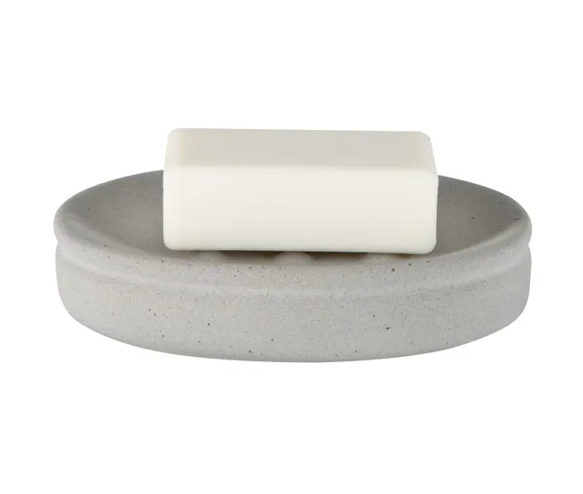 Jabonera Spirella "Cement" De Ceramica En Color Gris 14 X 10 X 3 Cm
