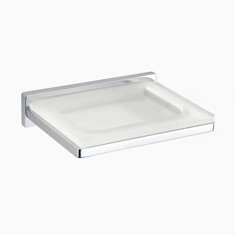 Jabonera De Vidrio Satinado "Geometric" - Tecnobath