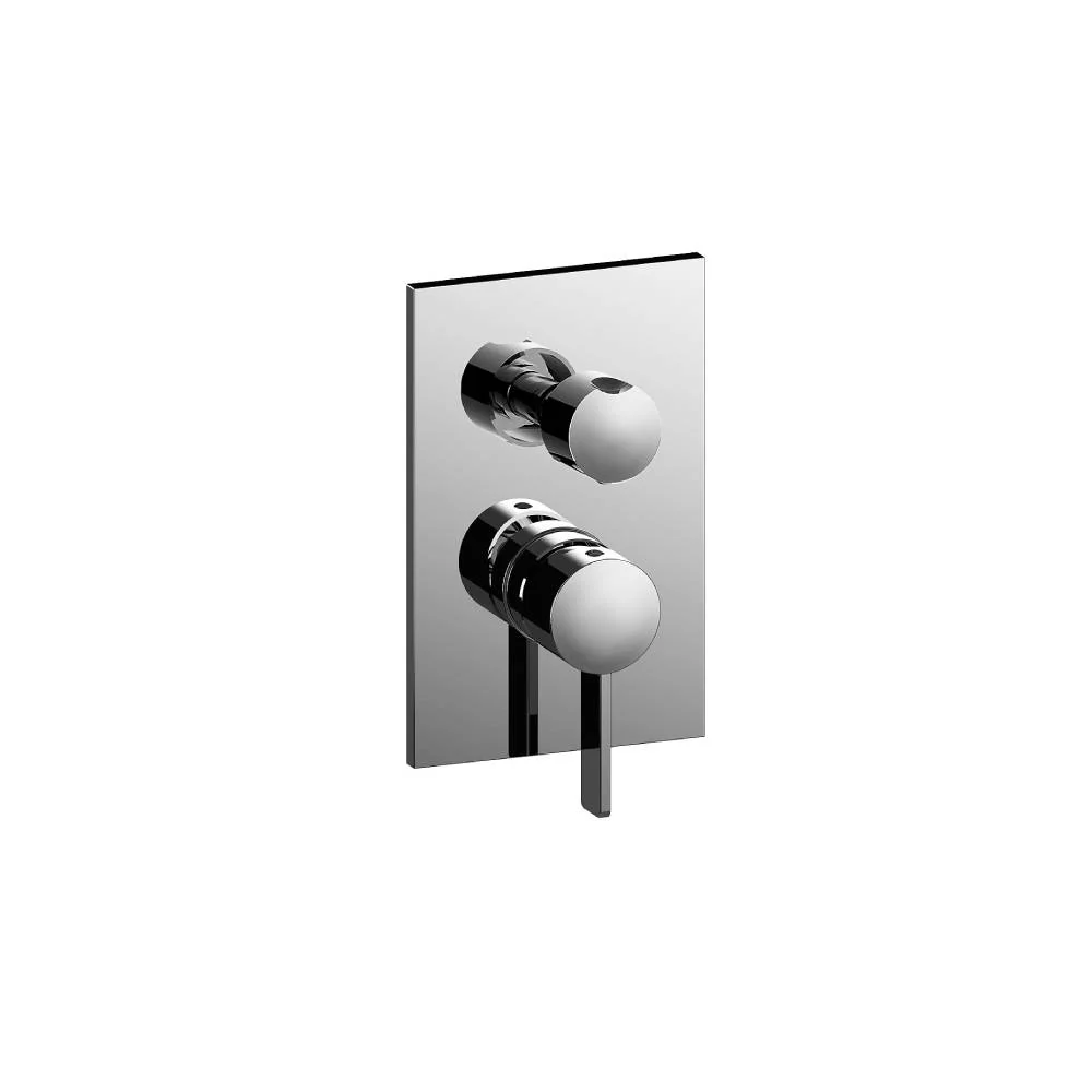 Miscelatore doccia con piastra acciaio inox serie Rock modello RO018ST/M Acero looking Paffoni