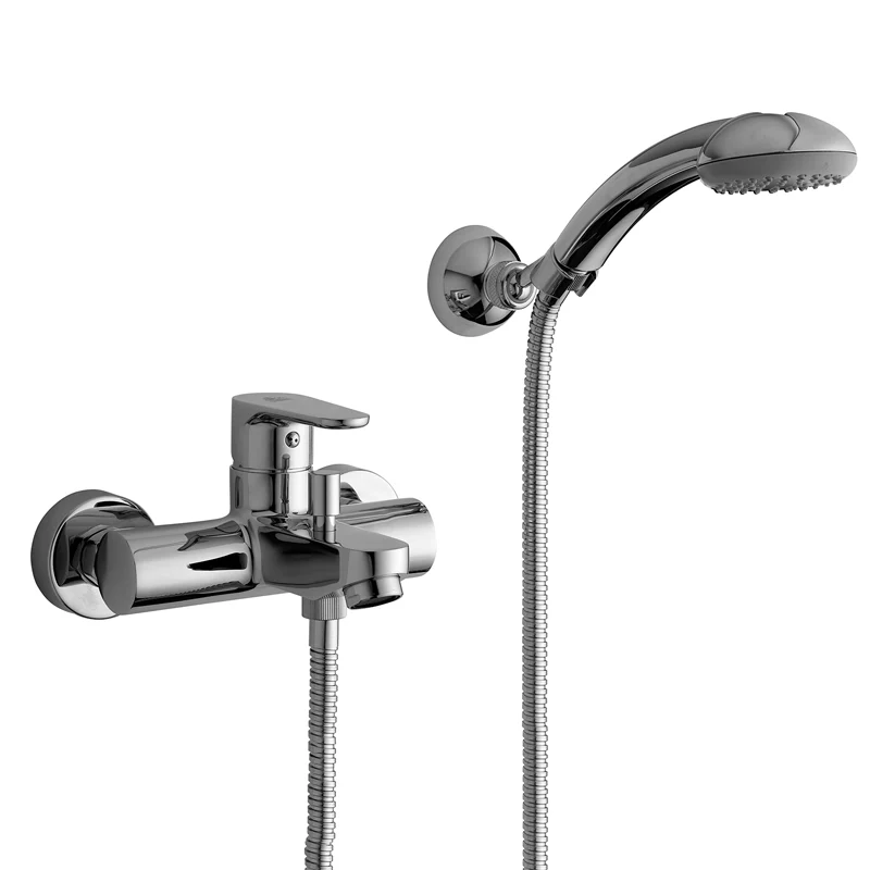Miscelatore vasca con set doccia Paffoni Menta ottone cromato