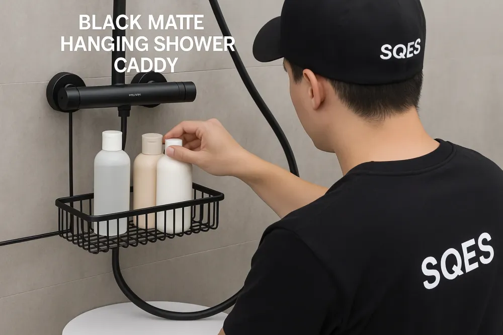 Panier Suspendu Mitigeur Couleur NOIR MAT - Etagère sans perçage