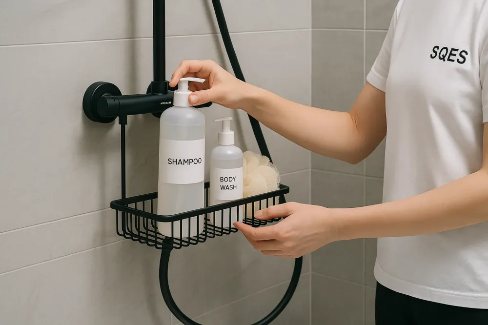 Panier Suspendu Mitigeur Couleur NOIR MAT - Etagère sans perçage