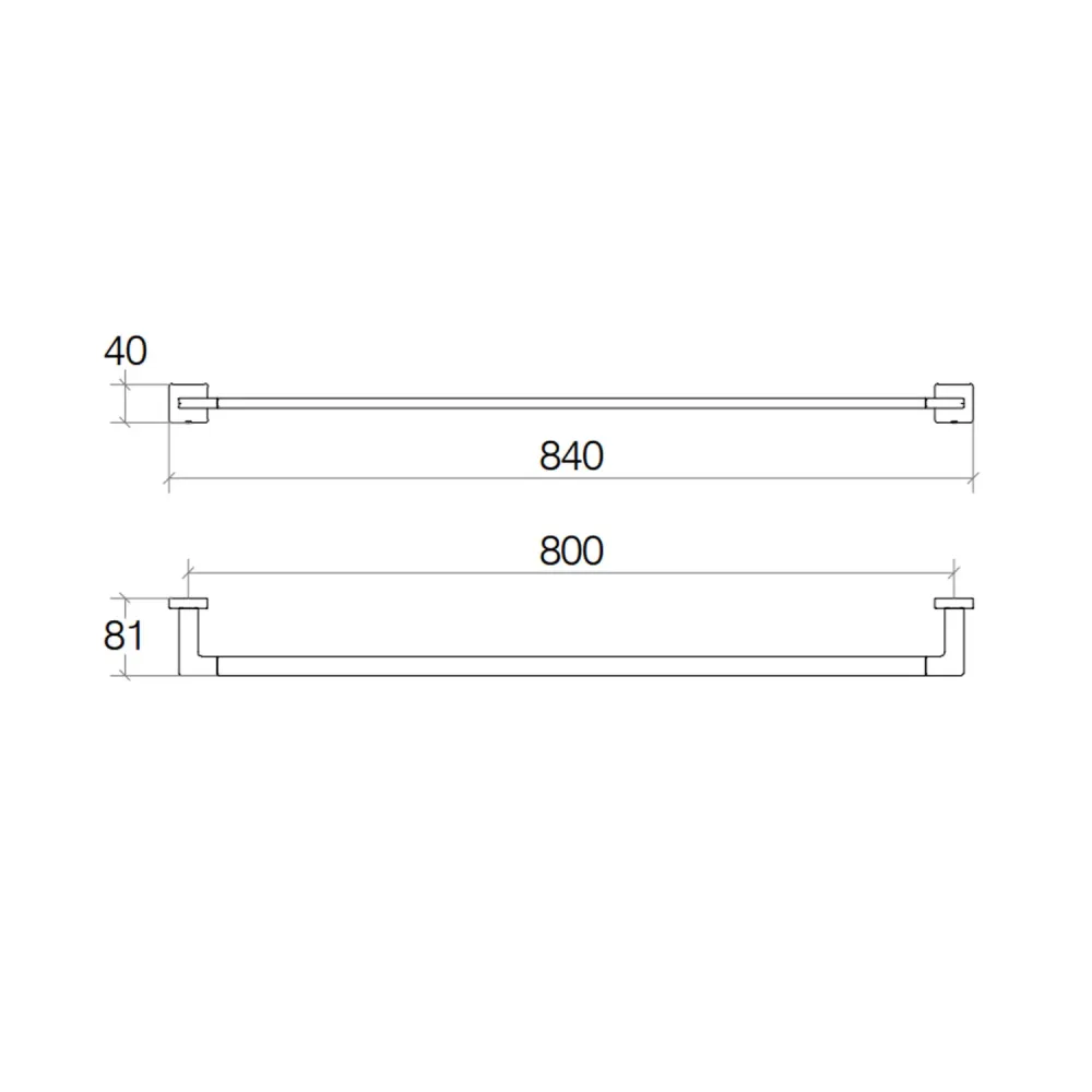 Porta asciugamani ottone da fissare parete collezione Dado di Lineabeta - Metallo satinato 840mm