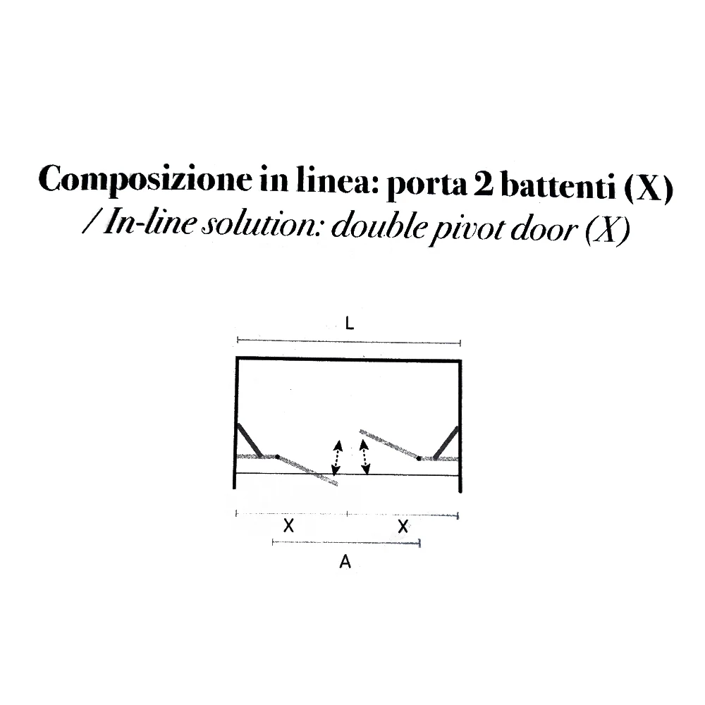Porta doccia apertura 2 battenti reversibile per nicchia da 200 cm modello Demetra cristallo trasparente 6 mm