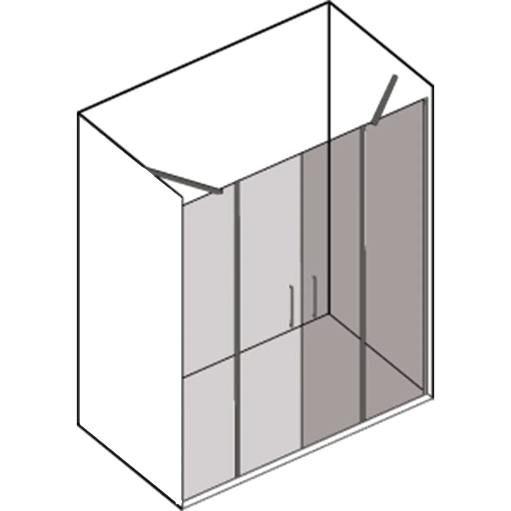 Porta doccia apertura 2 battenti reversibile per nicchia da 140 cm modello Demetra cristallo trasparente 6 mm