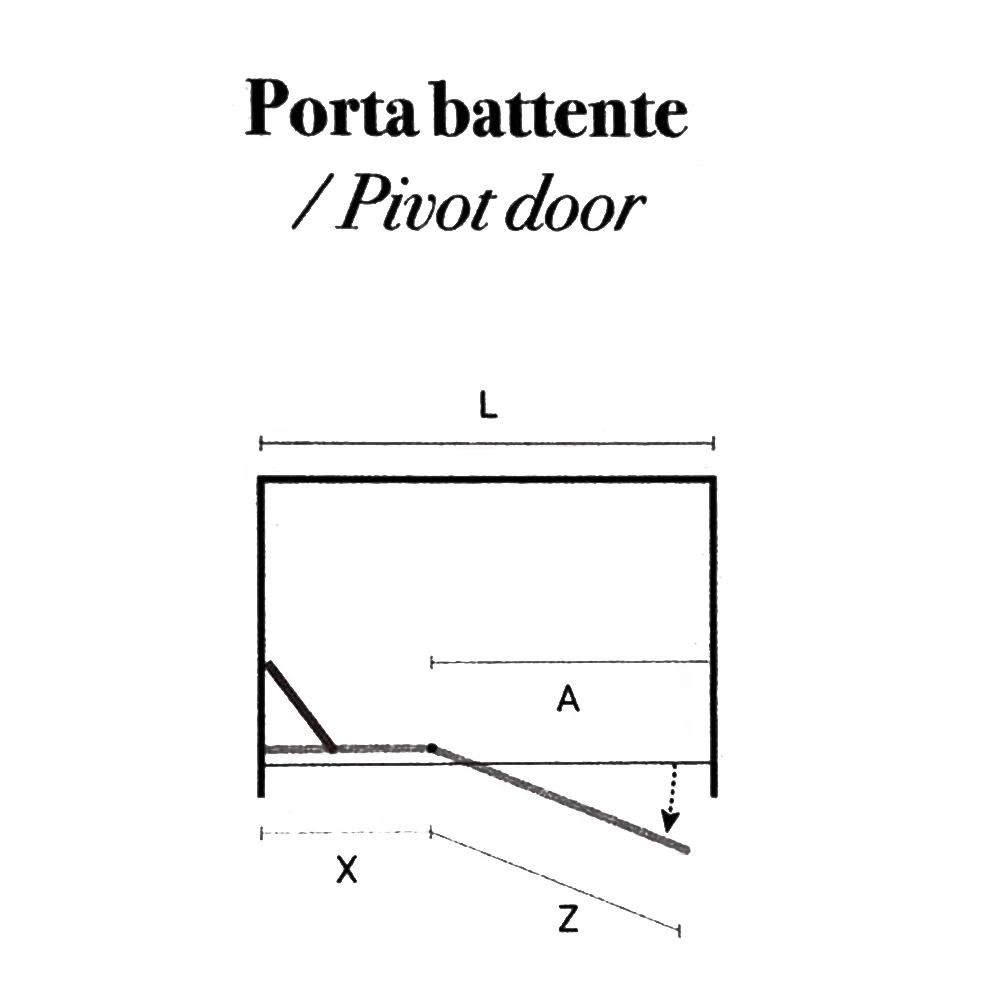 Porta doccia con apertura battente reversibile per nicchia da 130 cm modello Demetra cristallo trasparente 6 mm