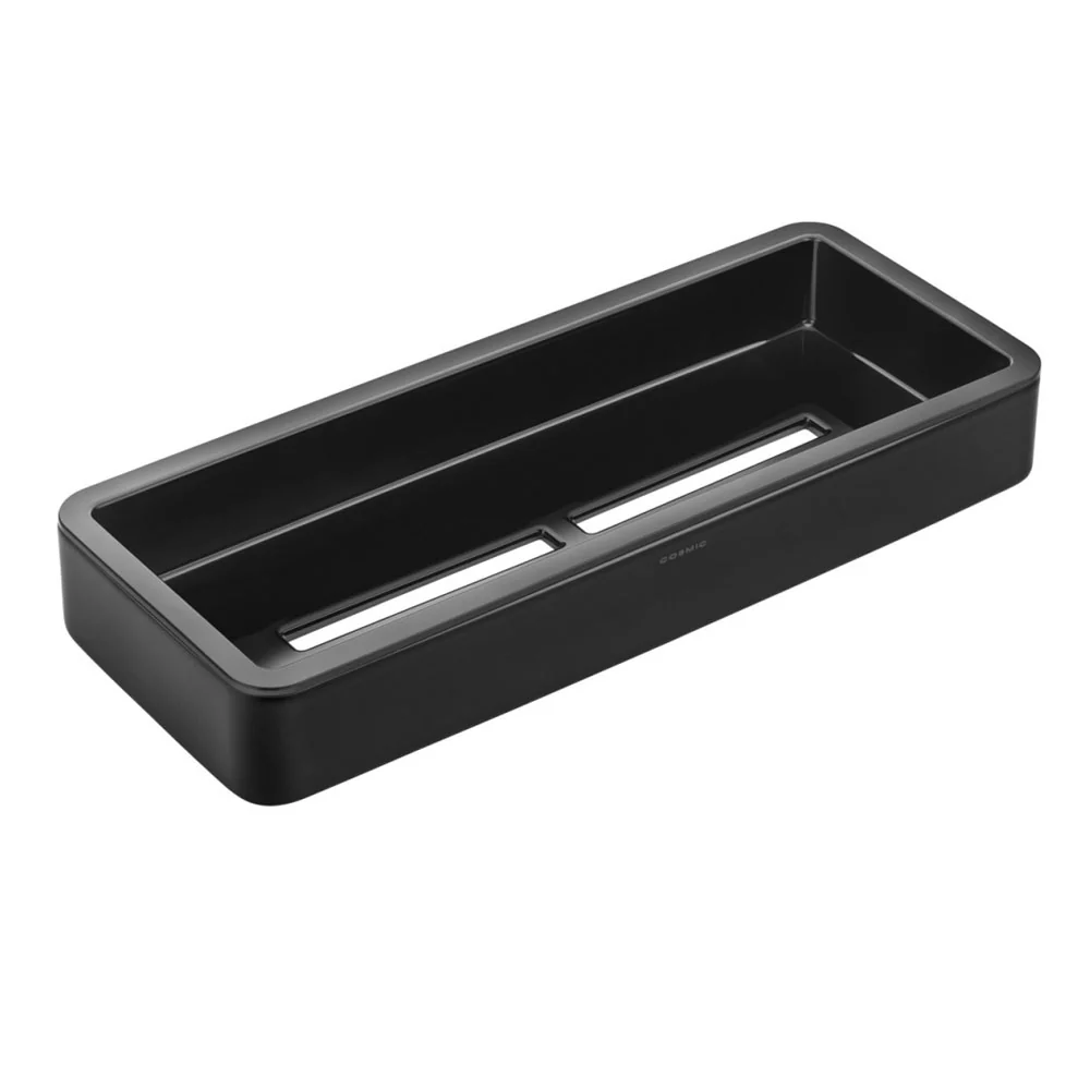 Porta jabón de ducha de pared en latón y plástico de la colección 'Black & White' de Cosmic - Negro satinado
