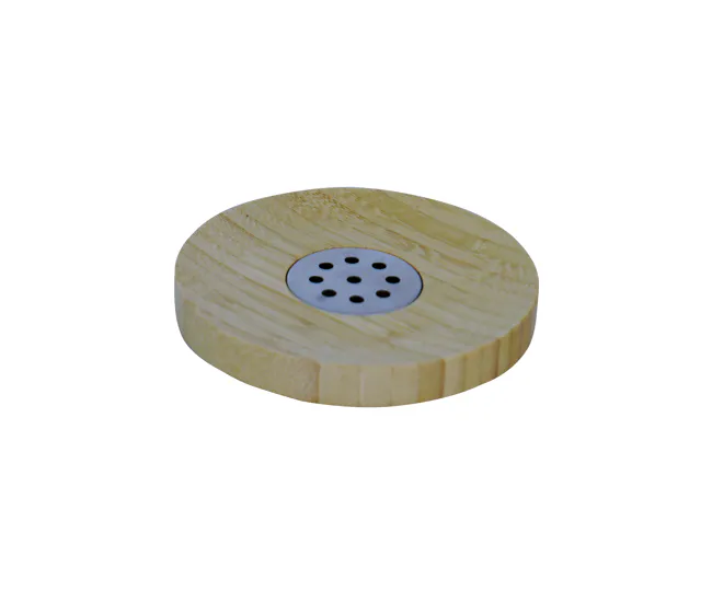 Porta Jabon Madera Mimbre