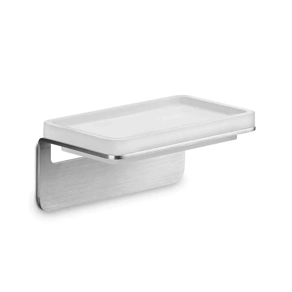 Porta jabon satinado con adhesivo de doble cara colección Over de Colombo Design