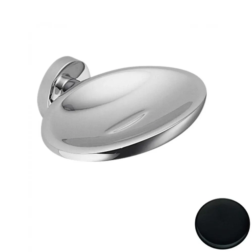 Porta jabonera de baño en latón negro mate colección Plus de Colombo Design