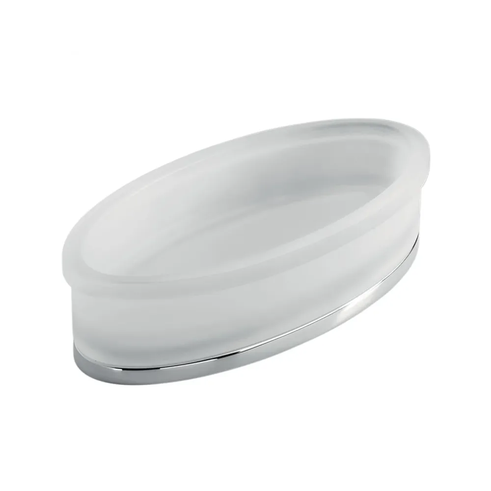 Porta oggetti da bagno 25cm vetro acidato Land di Colombo Design