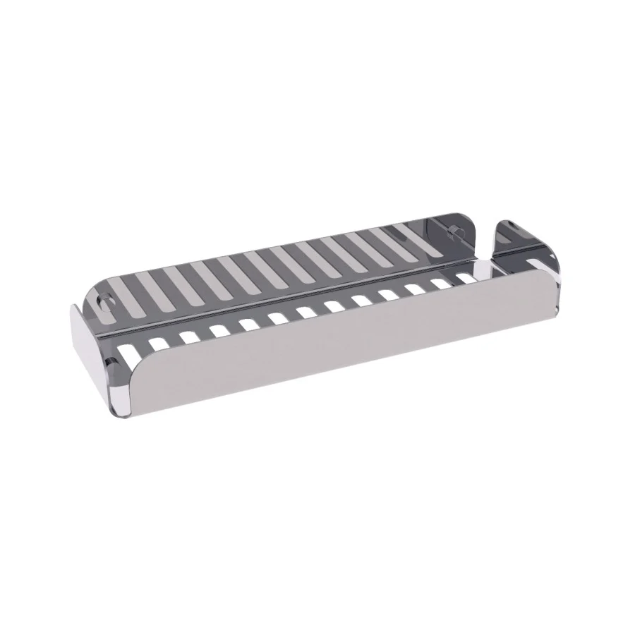Portaoggetti doccia rettangolare muro acciaio inox lucido Lineabeta collezione Filo