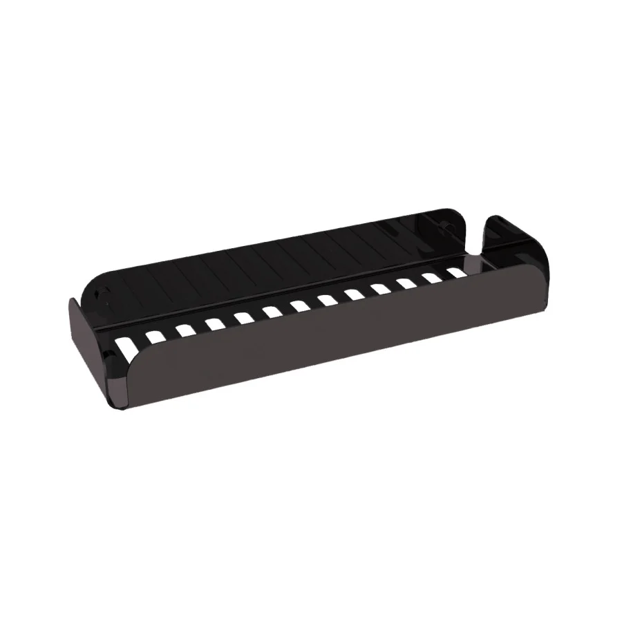 Portaoggetti doccia rettangolare muro alluminio verniciato nero Lineabeta collezione Filo