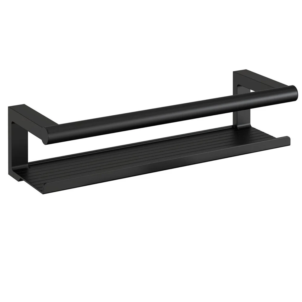 Repisa porta jabón de ducha de pared en aluminio y latón pintado de la colección 'Architect s+' de Cosmic - Negro