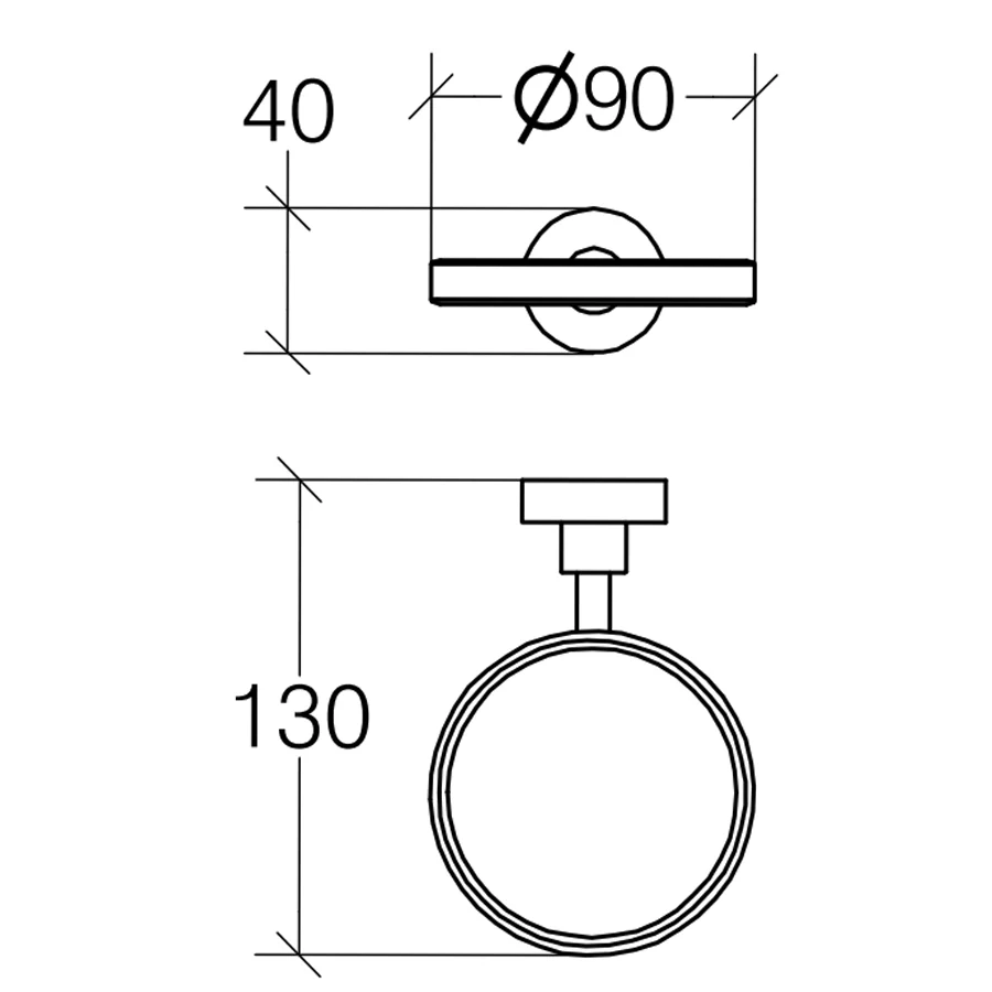 Supporto per portascopino wc Lineabeta collezione Baketo ottone verniciato nero