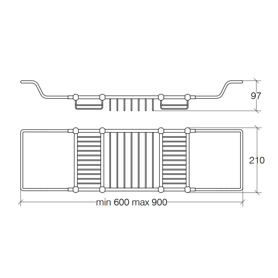 Traversa accessorio per vasca porta oggetti ottone cromato Venessia Lineabeta