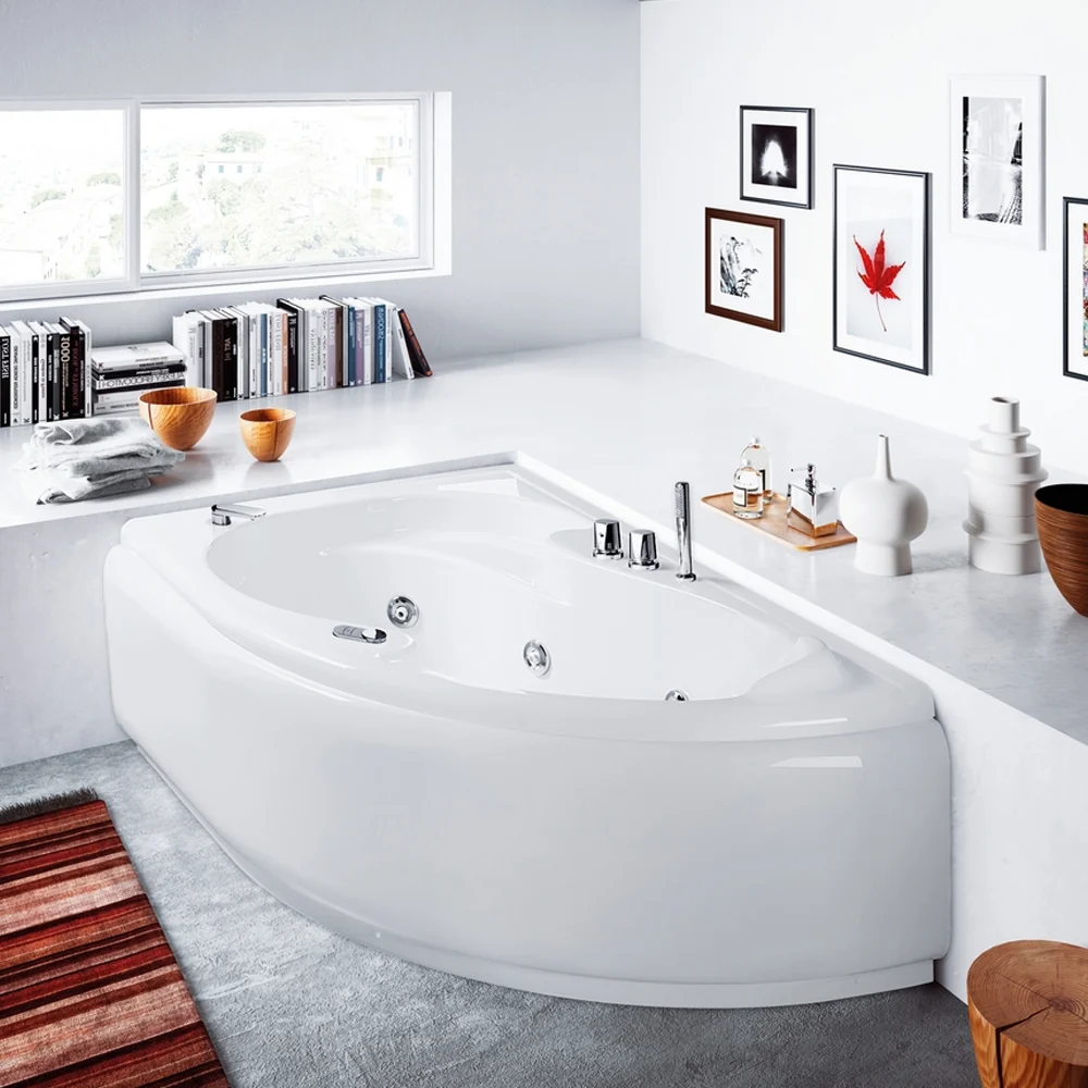 Vasca Bagno asimmetrica Grace con idromassaggio acrilico e Abs cm 150x100- Versione Destra