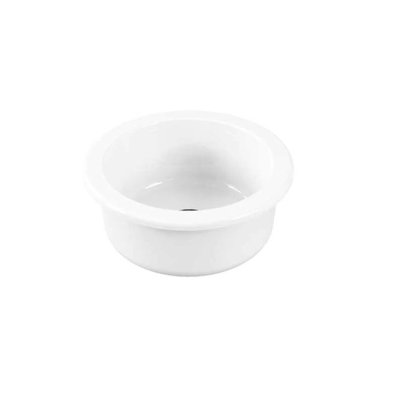 Vasca lavello cucina da incasso soprapiano Rotonda diametro 45 cm ceramica Bianca Lucida Galassia