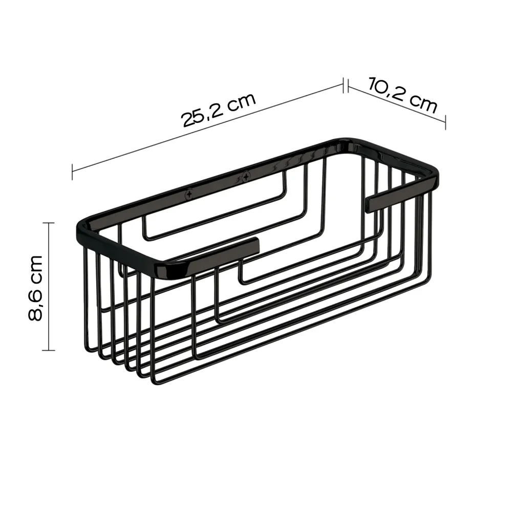 Versione Outlet - Portaoggetti doccia rettangolare elevado modello Augustus di Gedy - Nero Matt