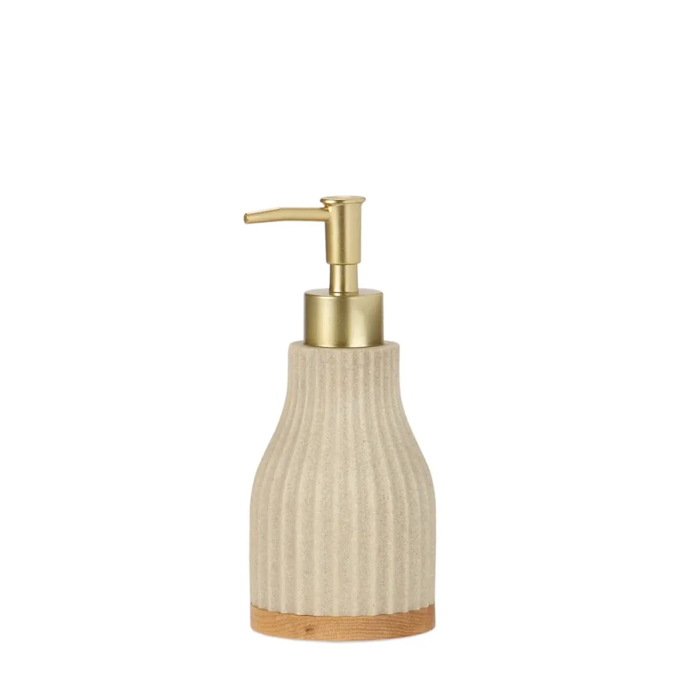 Con Certificación CE Dispensador de baño contemporáneo de madera y resina beige