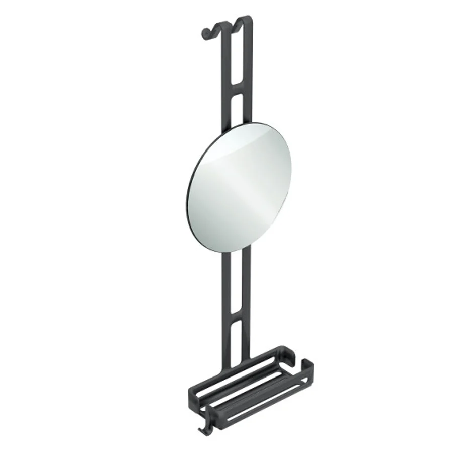Organizador de Baño Rejilla portaobjetos de ducha para colgar con estante contenedor y espejo regulable Lineabeta colecció...