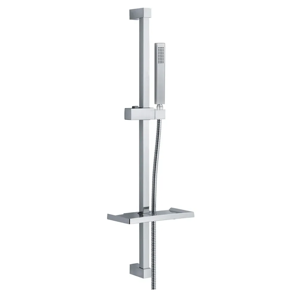 Saliscendi Design acciaio 22x22mm con portasapone e doccia Trendy