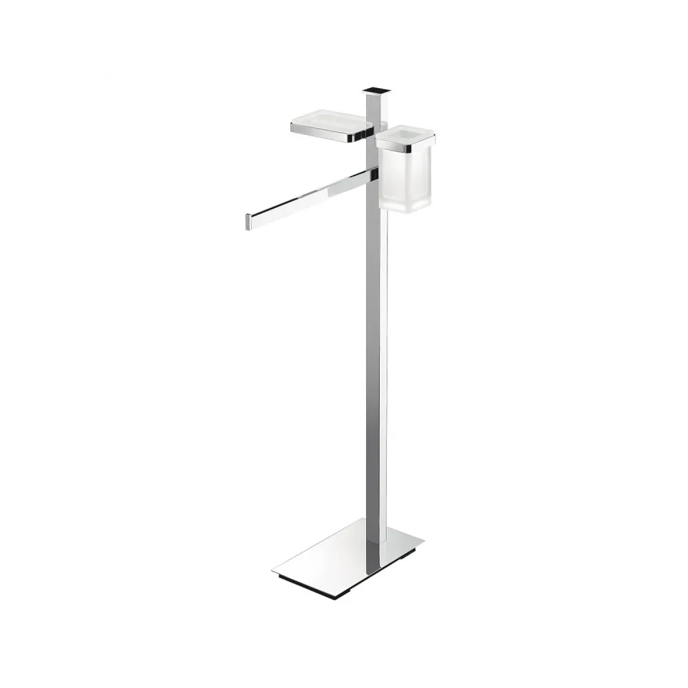 Canasta de Baño Piantana con portasapone, portavasos y portatoalla en latón Units de Colombo Design
