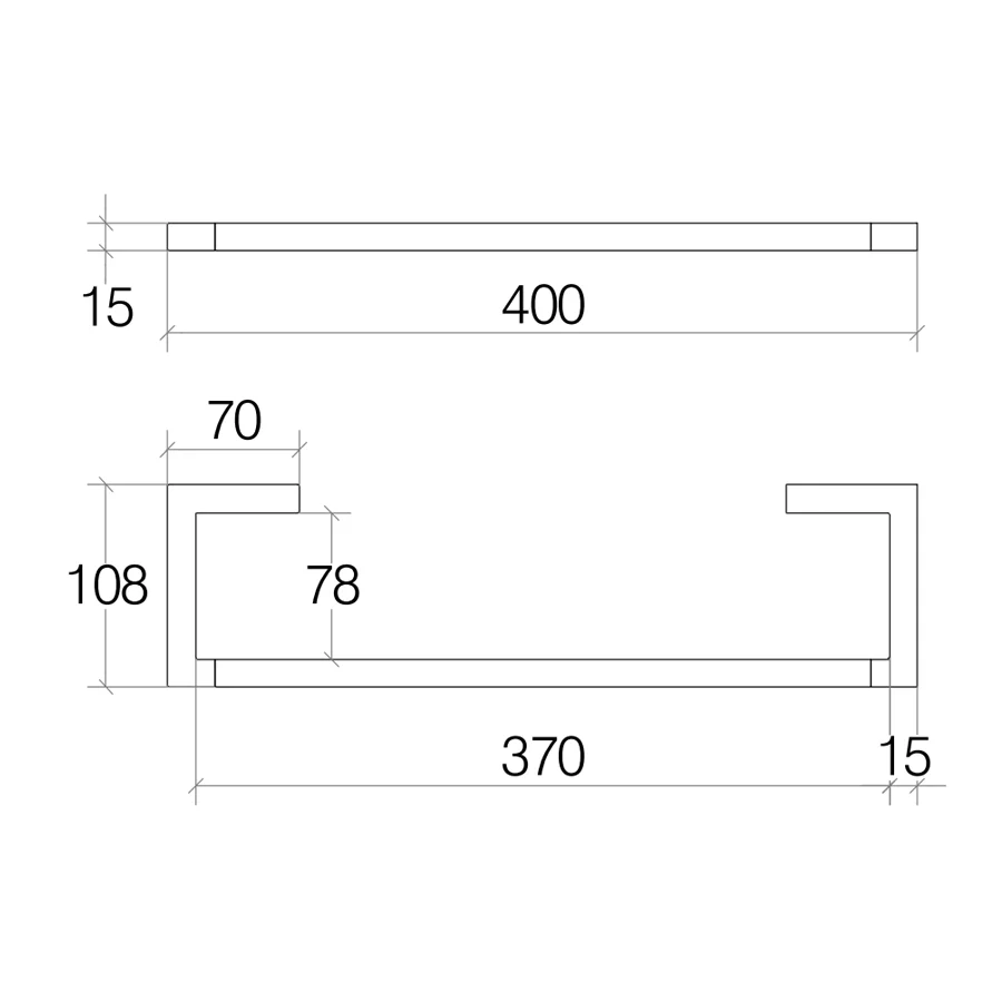Canasta de Baño Porta toallas Lineabeta colección Grela en acero inoxidable 40 cm para instalación en pared