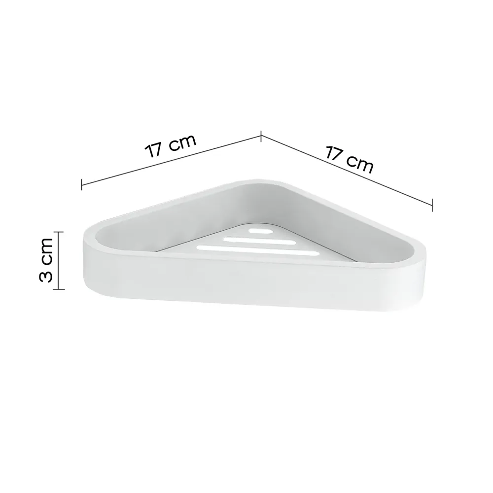 Canasta de Baño Portaoggetti angolare doccia Acciaio Inox AISI 304 e Cromall Outline di Gedy - Bianco Matt