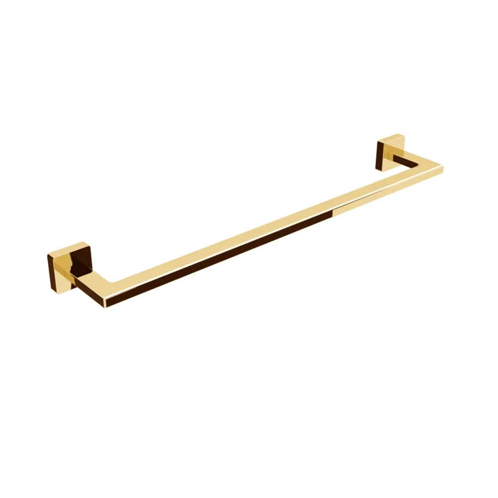 Colgador de Toallas Porta toallas de latón para fijar la pared colección Dado de Lineabeta - Acero oro 490mm