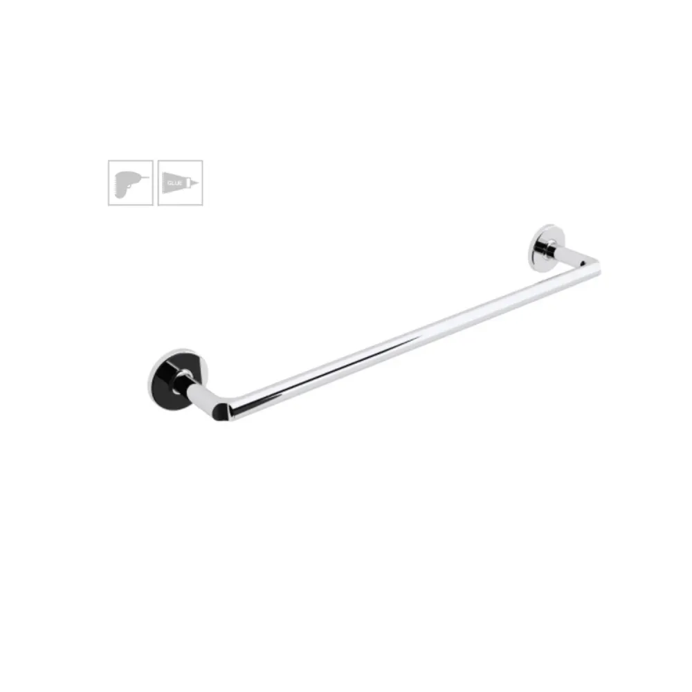 Colgador de Toallas Porta toallas para pegar o fijar la pared en latón cromado colección Sebecà de Lineabeta - 500mm