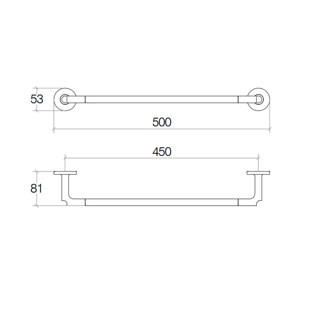 Colgador de Toallas Porta toallas para pegar o fijar la pared en latón cromado colección Sebecà de Lineabeta - 500mm