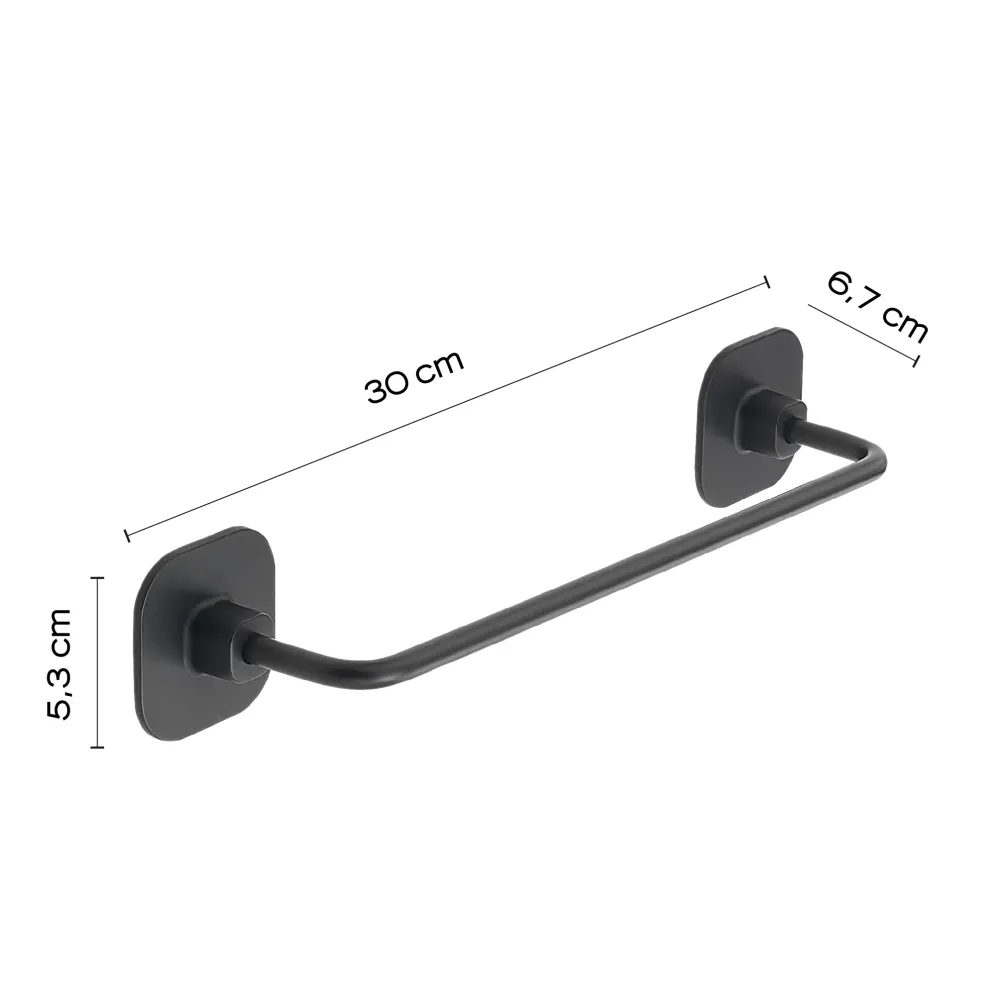 Dispensador de Jabón Porta toallas 30 cm en acero inoxidable y cromall Teide de Gedy - Negro Mate