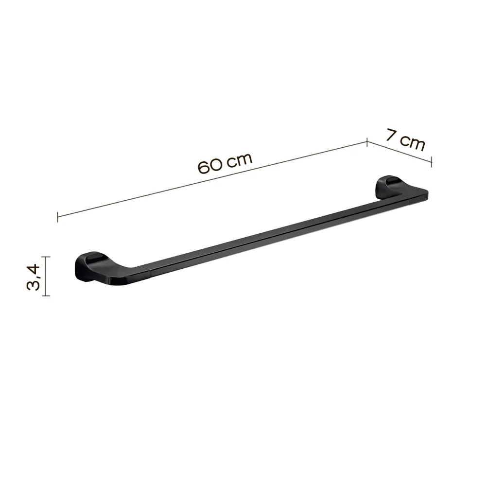 Estante de Ducha Porta toallas 60 cm en acero inoxidable Gedy serie Stelvio - negro mate