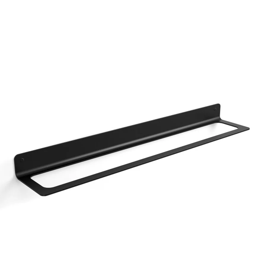 Estante de Ducha Porta toallas en aluminio pintado negro Lineabeta colección Saeta medida cm 63,4