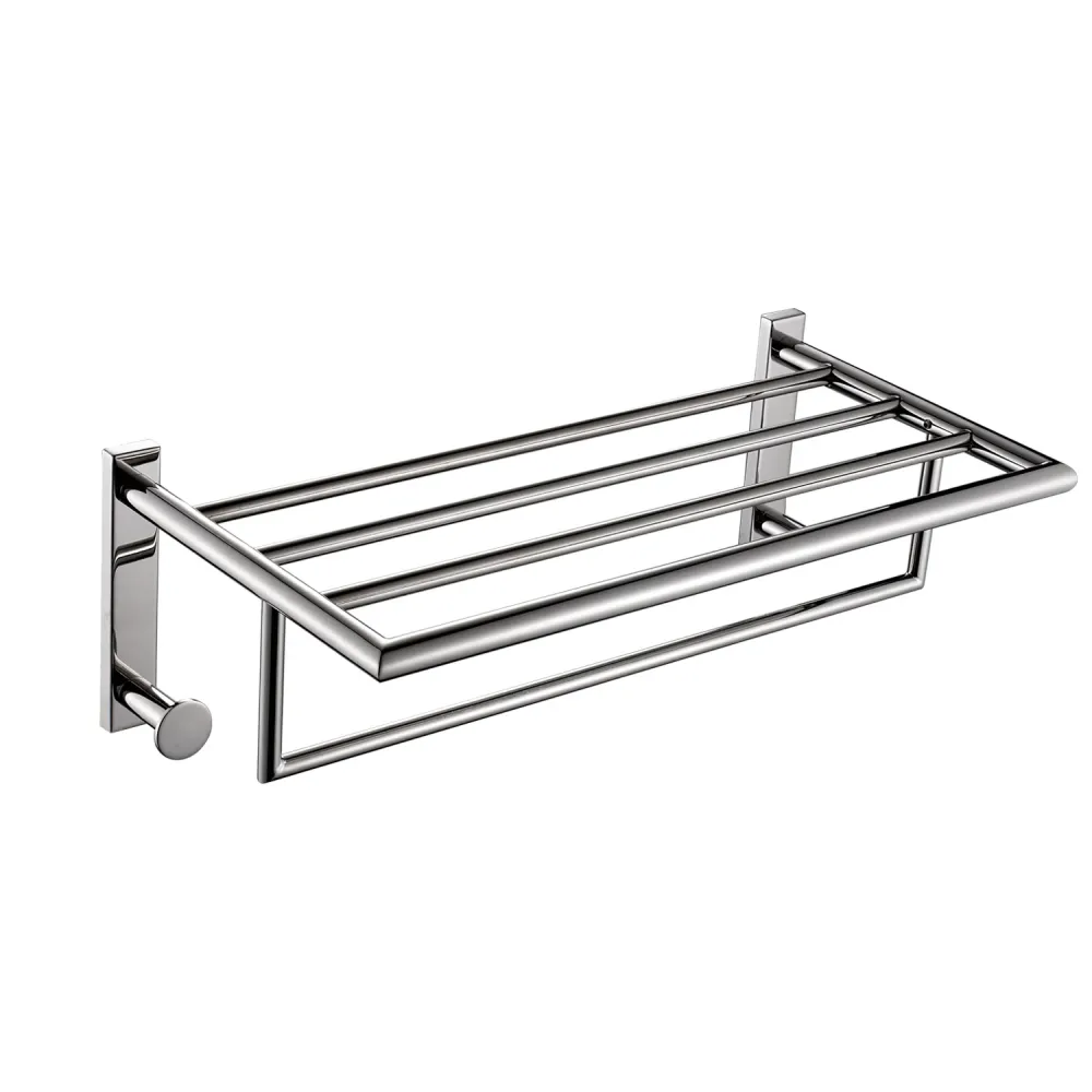 Estante porta toallas L. 50 cm en Acero Inoxidable AISI 304 Gedy serie Project - Reluciente
