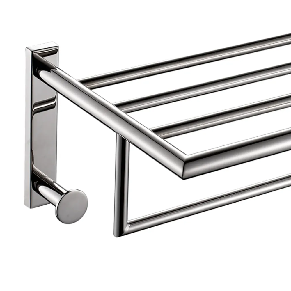 Estante porta toallas L. 50 cm en Acero Inoxidable AISI 304 Gedy serie Project - Reluciente