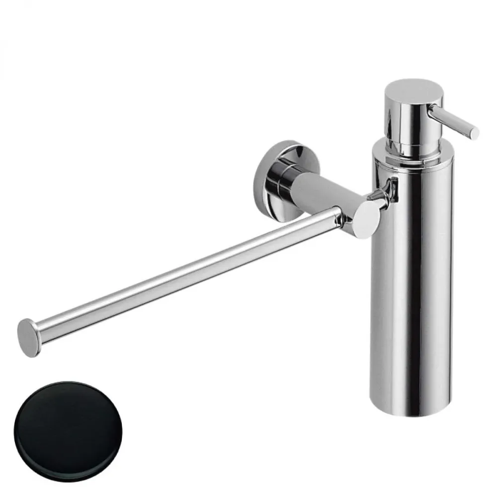Gancho de Ducha Dispensador de jabón con porta toallas Bidet acabado negro mate colección Plus de Colombo Design