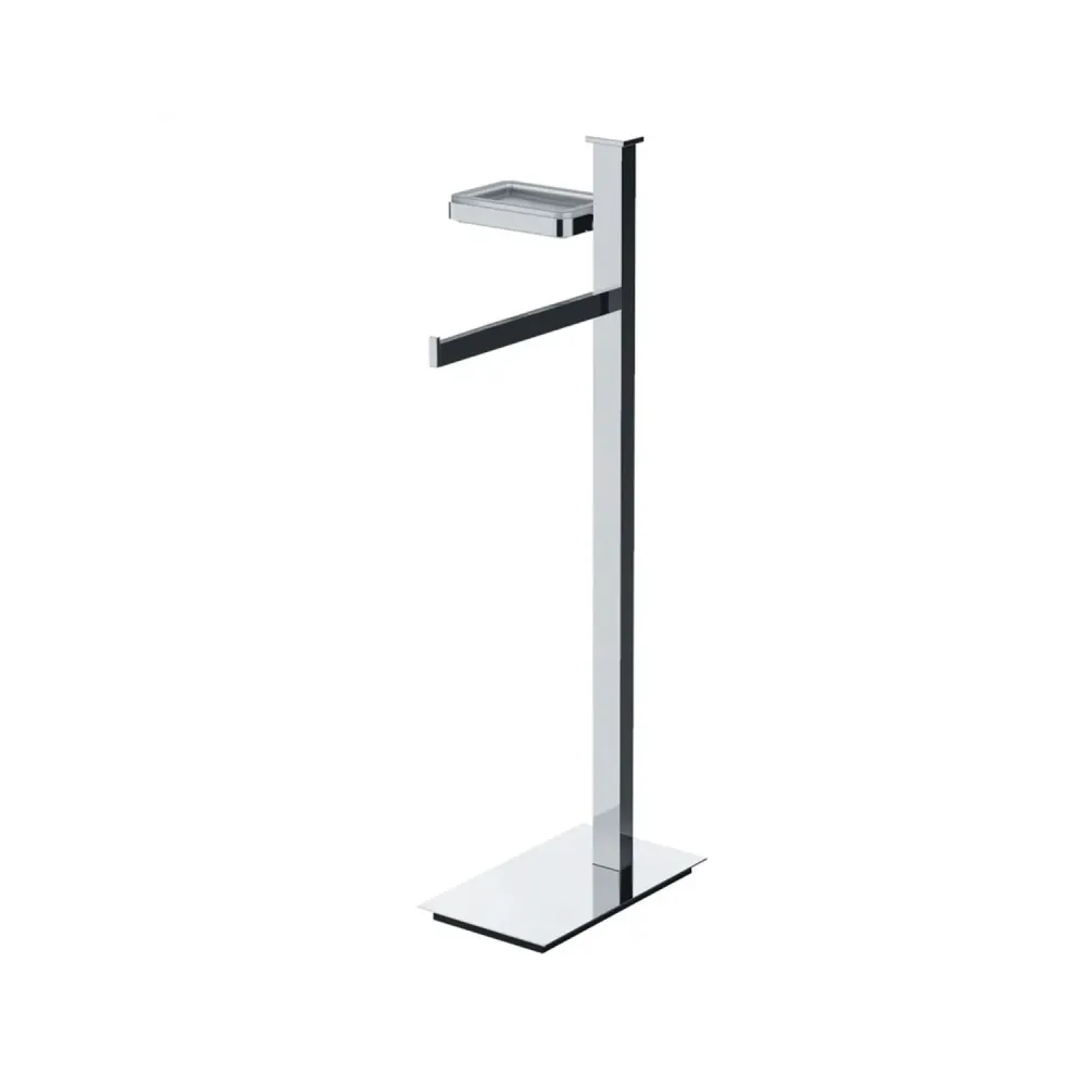 Jabonera de Pared Piantana izquierda con porta jabón y porta toalla en latón Units de Colombo Design